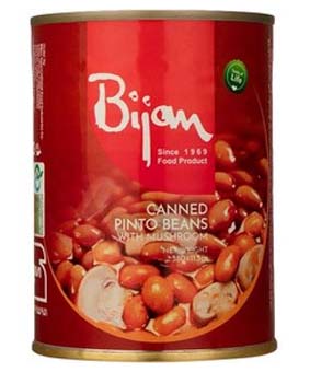 کنسرو لوبیا چیتی با قارچ بیژن 380گرمی